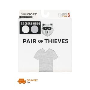 Pair of thieves Mens Crew Neck Underwear Shirt, Size M super soft gray/white